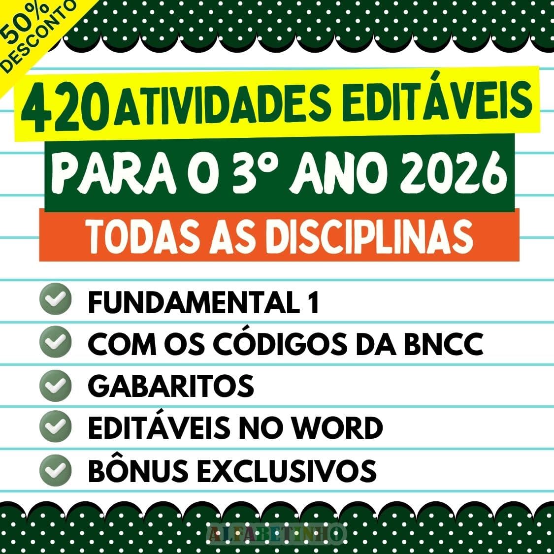 ATIVIDADES - 3º ANO - BNCC 2026