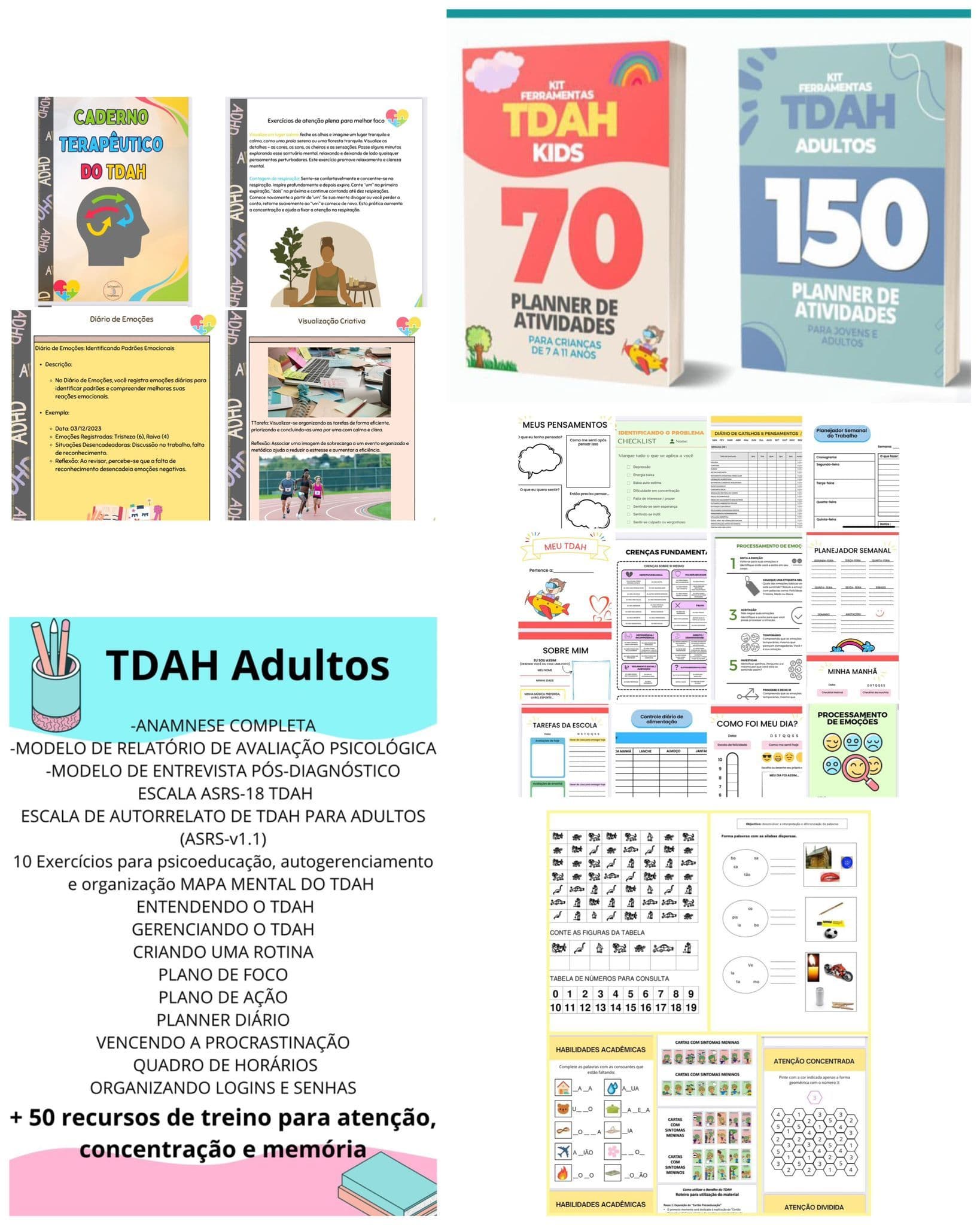 Kit Premium TDAH adulto e infantil
