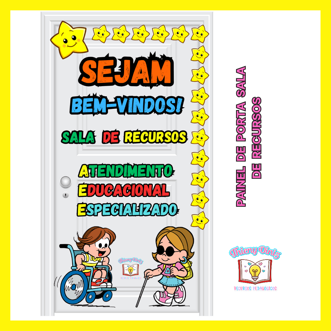 ♿️_ Painel de porta "AEE sala de recursos"