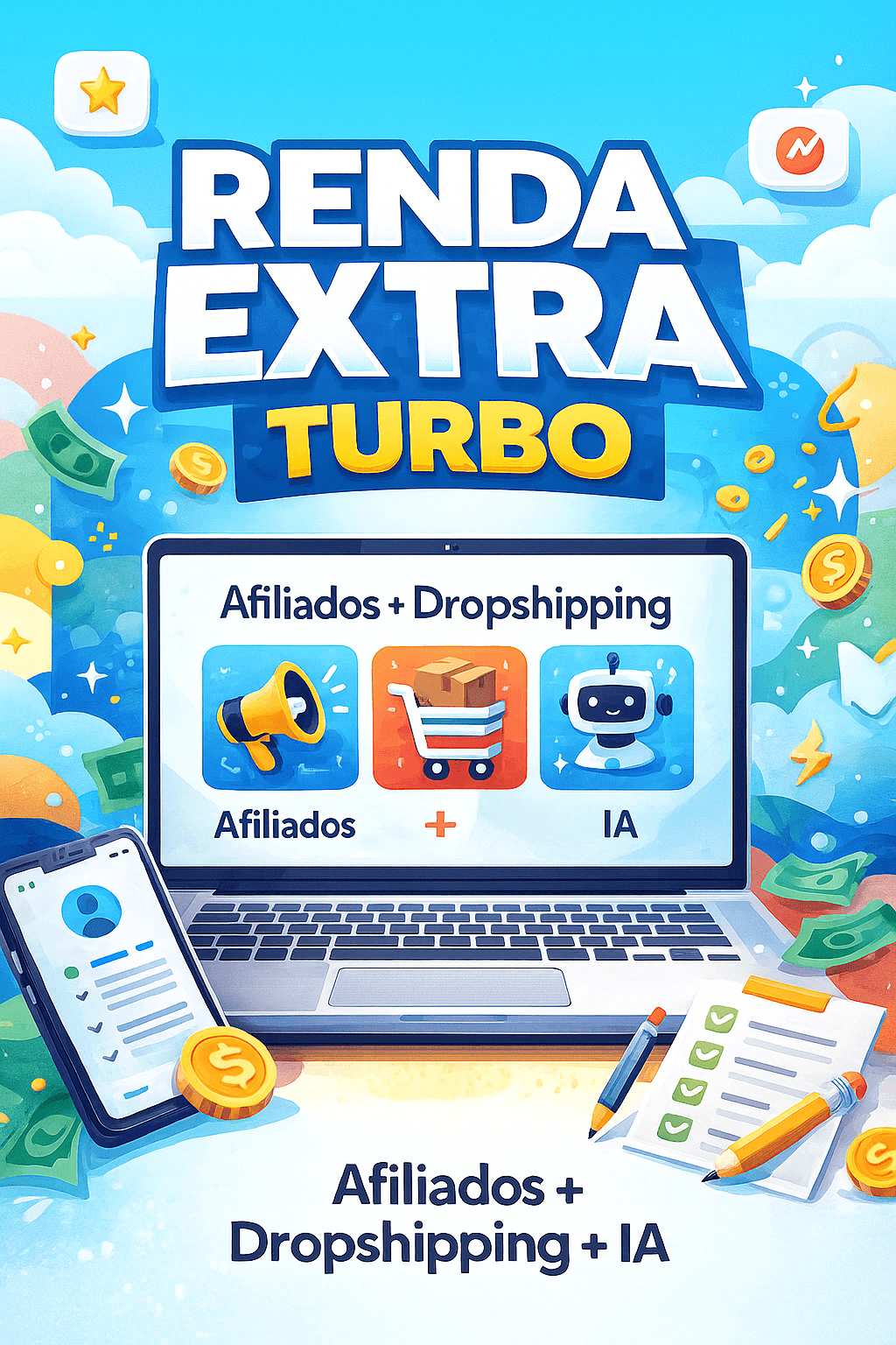 CURSO COMPLETO: RENDA EXTRA TURBO - Afiliados, Dropshipping e IA: 3 caminhos práticos pra faturar online