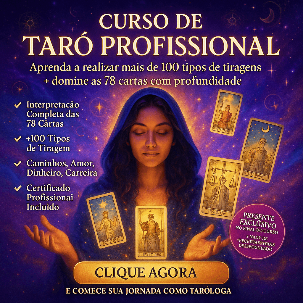🚨Ultima Bolsa Estudos 🚨 Curso de Tarot - Básico ao Avançado + 78 Cartas +100 Técnicas Tiragem