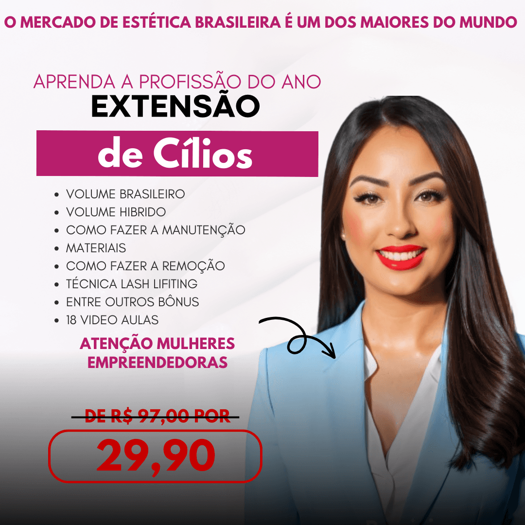 Curso Extensão de Cílios Completo - Vídeo Aulas