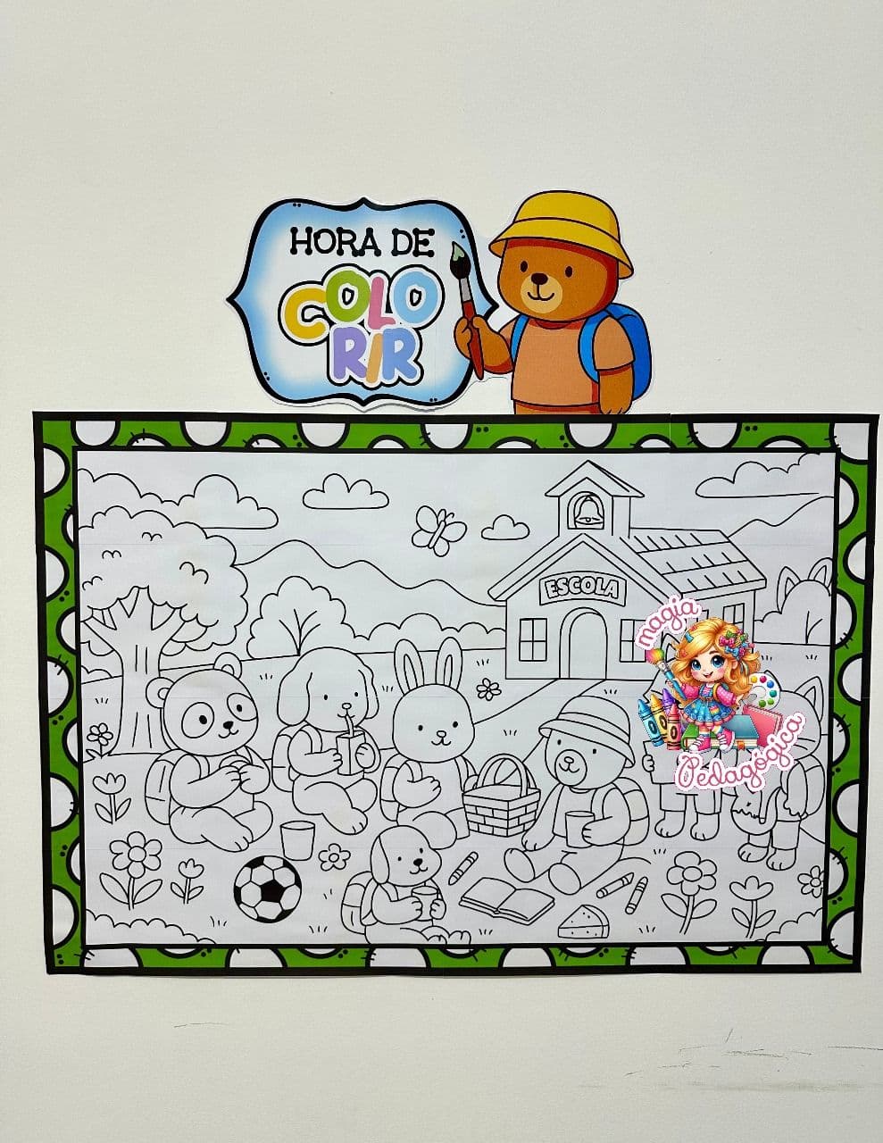 🎨 Painel para Pintura Coletiva – Volta às Aulas - MAGIA PEDAGÓGICA
