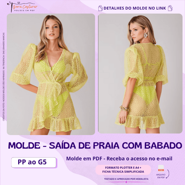 Molde Saída de Praia com Babado