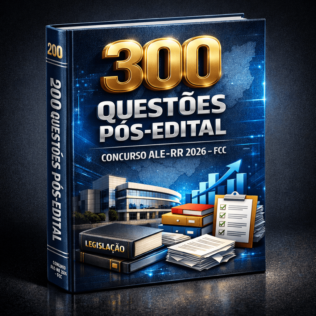 Concurso Assembleia Legislativa de Roraima ALE-RR (2026) – 300 Questões Pós-Edital – Banca FCC – (Lei nº 14.133/2021: Nova Lei de Licitações e Contratos, Lei Geral de Proteção de Dados Pessoais – LGPD