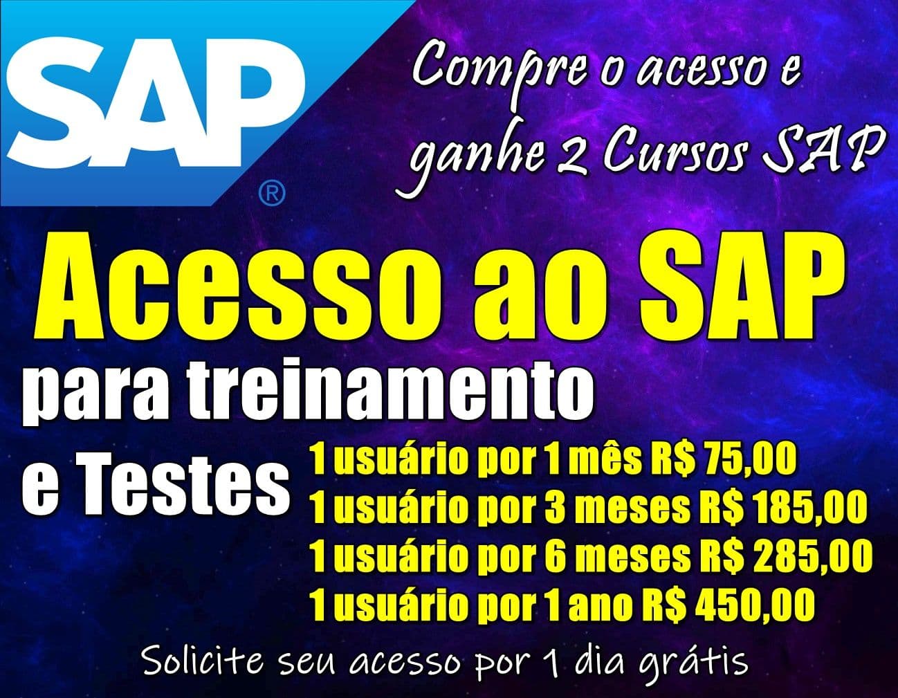 Acesso ao SAP para treinamento e testes
