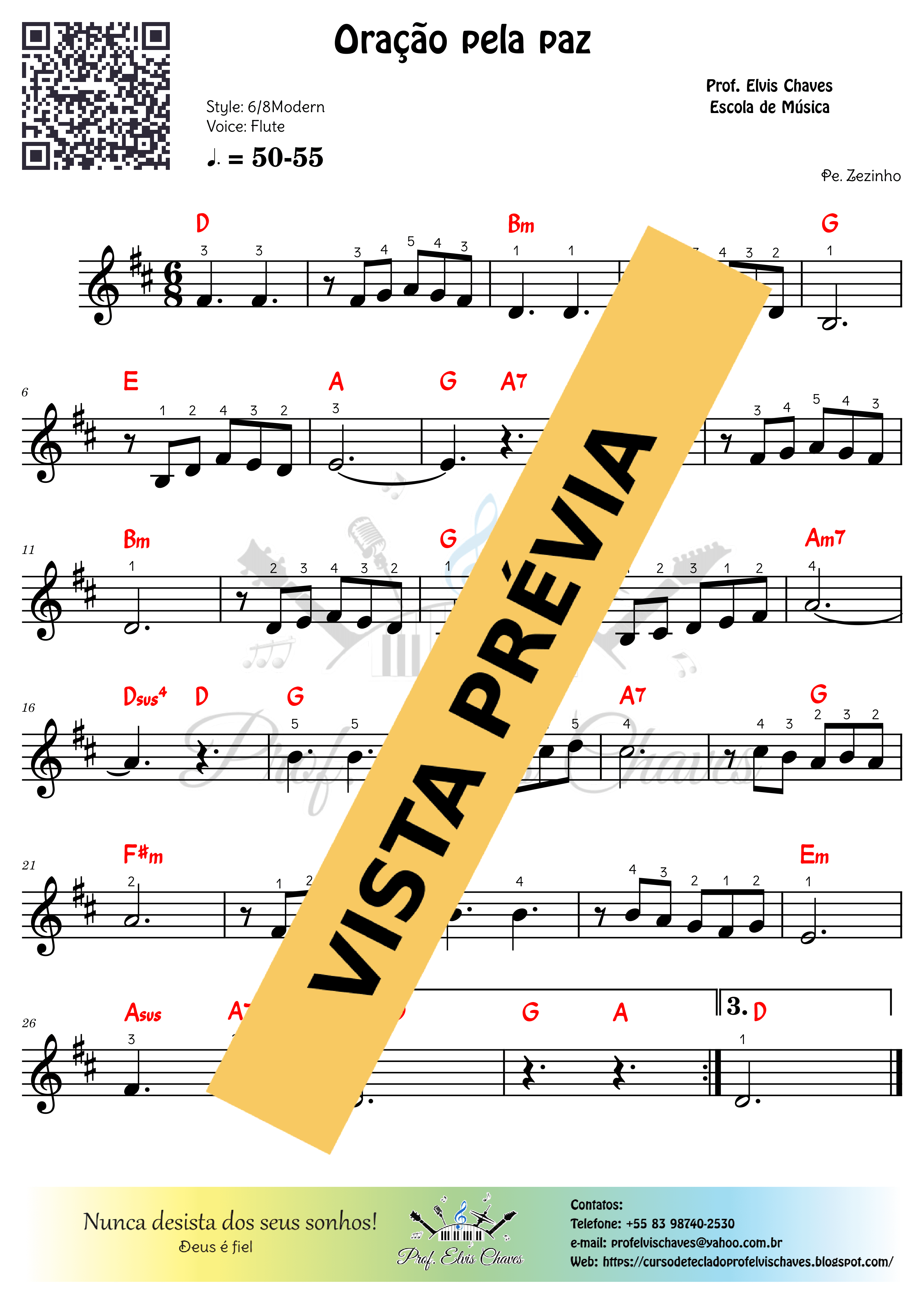 🎼 Oração pela paz - 131 - Pe. Zezinho - Tutorial Partitura e Teclado Fácil