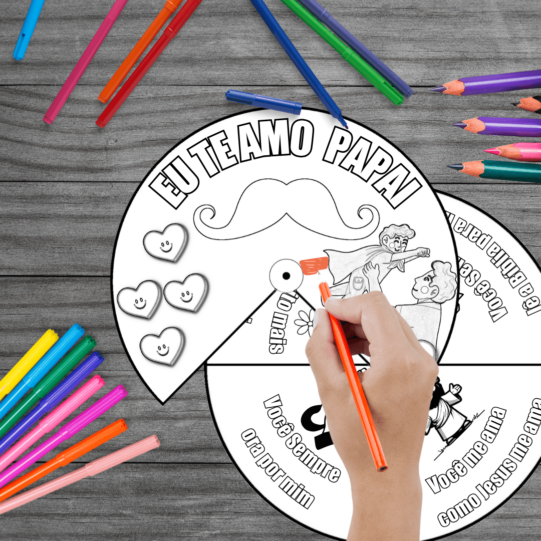 Lembrancinha Dia dos Pais - Roda da Fé - Disco para a Criança Colorir
