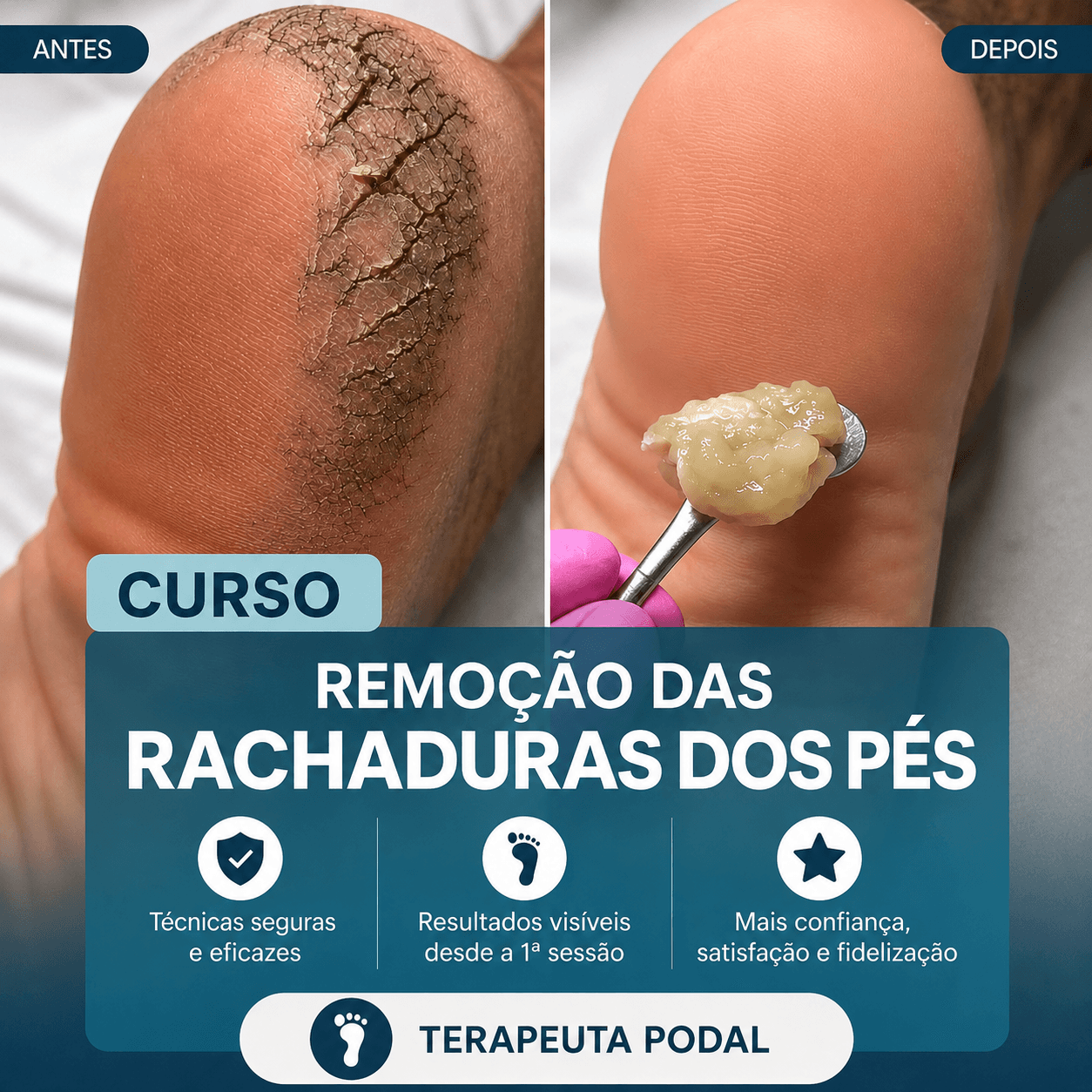 Curso profissional Podol Asperezas,Calosidades e Tratamento De Tachaduras Calcâneas