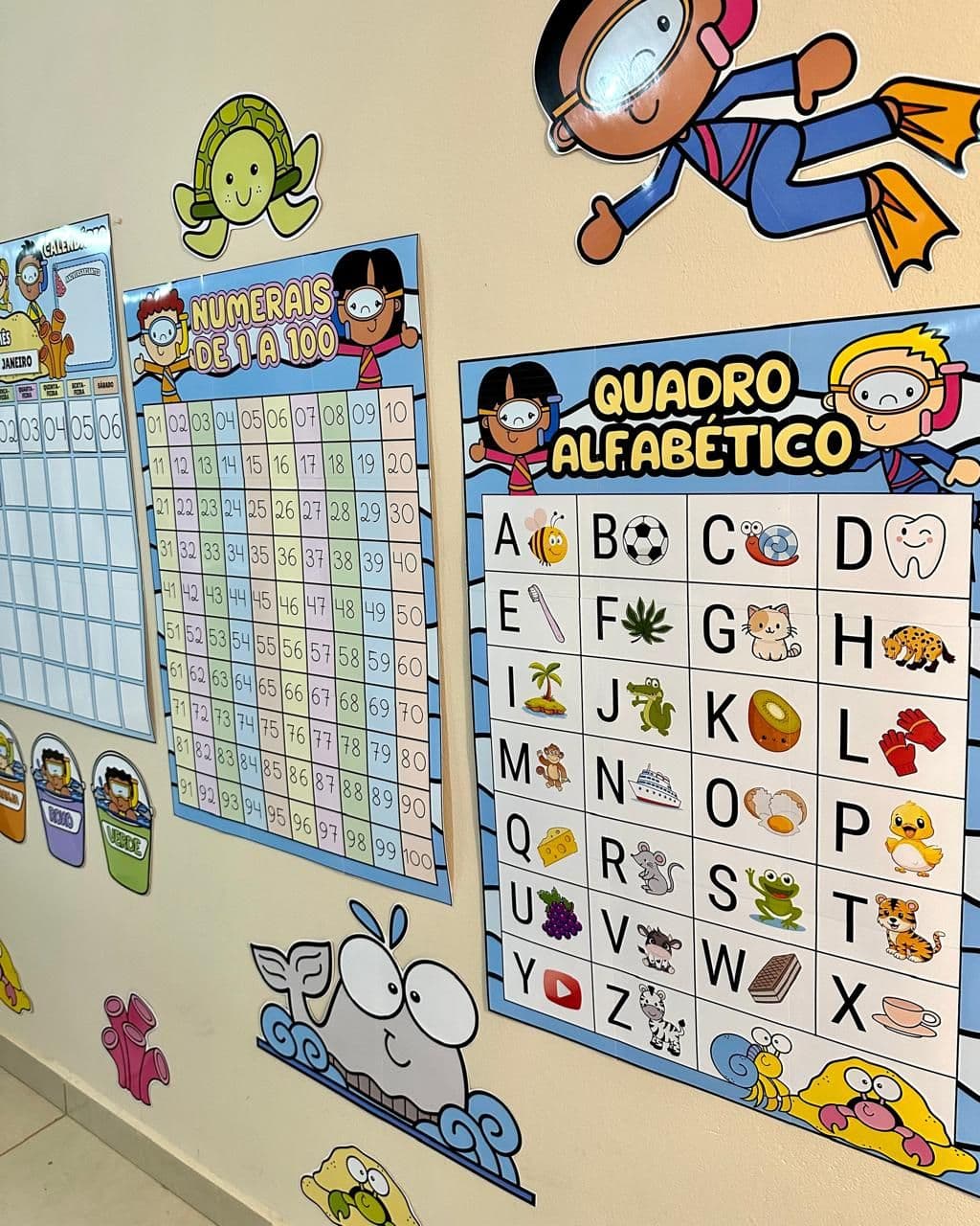 KIT DECORAÇÃO SALA DE AULA TEMA FUNDO DO MAR
