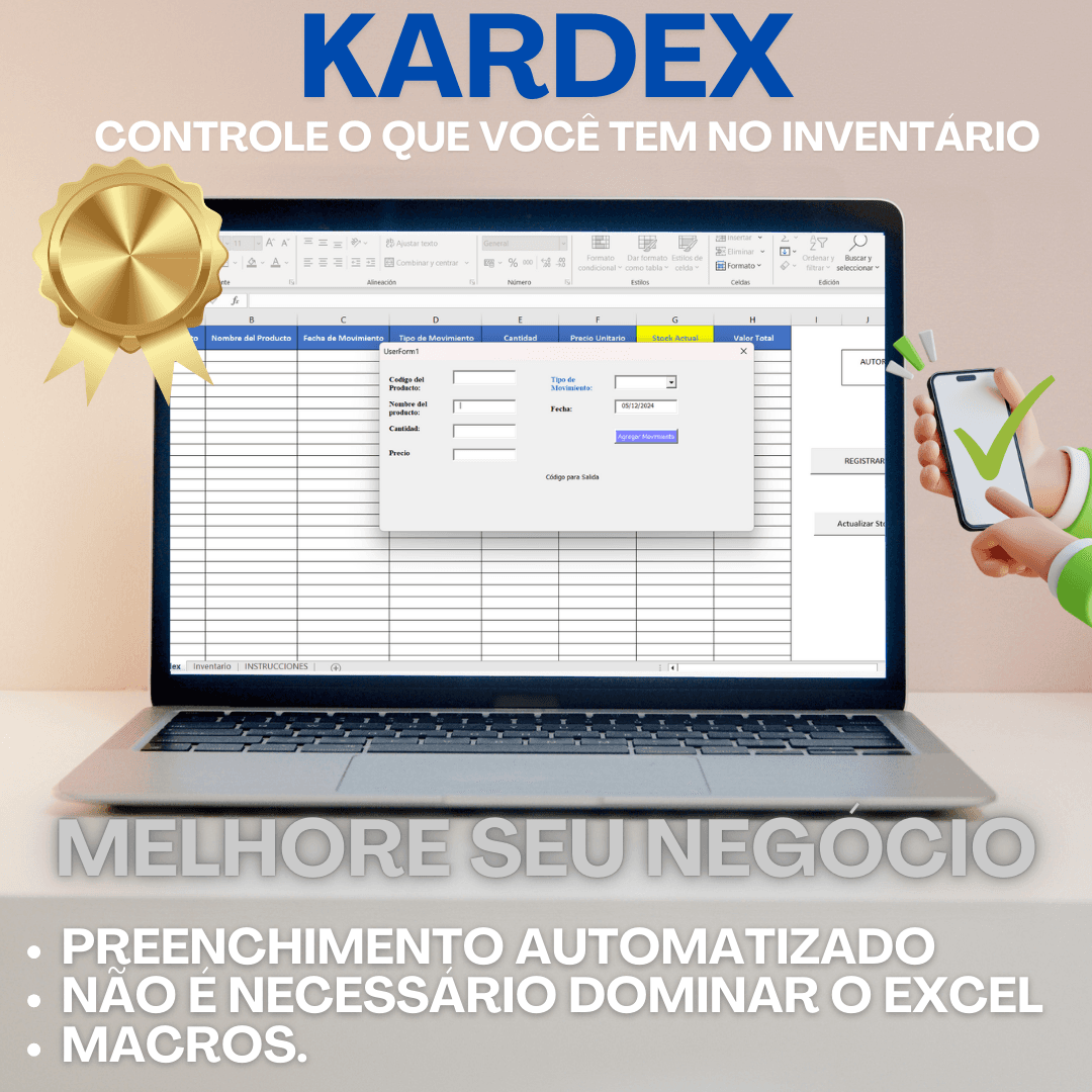 Planilha Gestor de Estoque Kardex