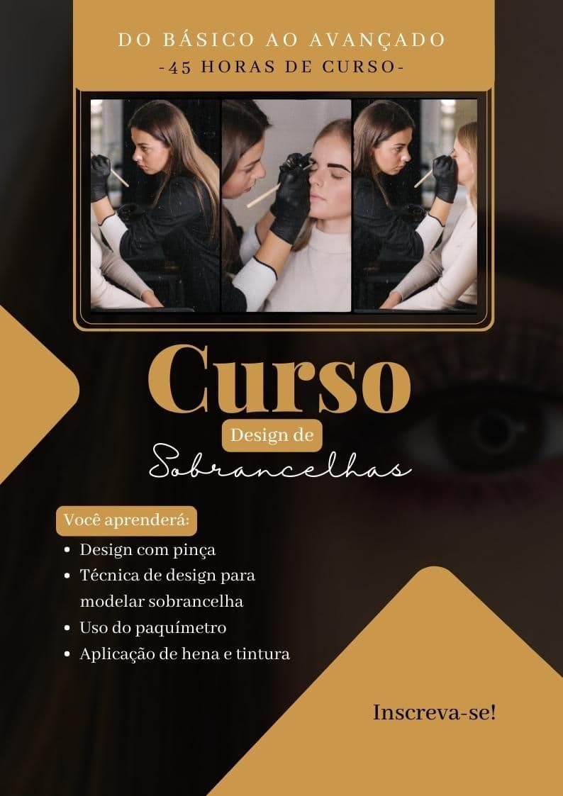 Curso de design de sobrancelhas - Iniciante ao Avançado.
