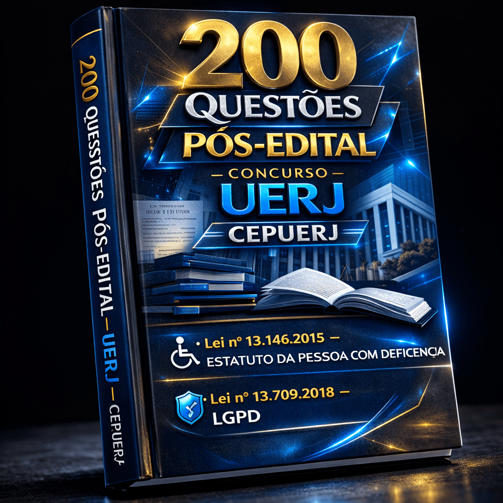 200 Questões Pós-Edital – Concurso UERJ – CEPUERJ – (Lei nº 13.146.2015 - Estatuto da Pessoa com Deficiência • Lei nº 13.709.2018 - LGPD)
