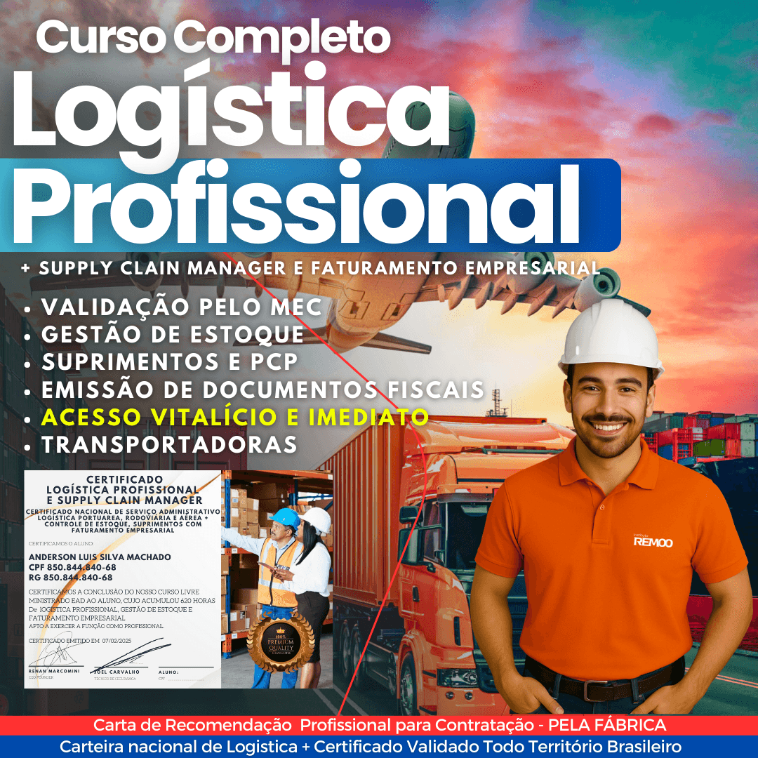 Curso Completo de Logístiva + Gestão de Estoque + Supply clain manager + Faturamento empresarial (Vídeo aula + Pdf)