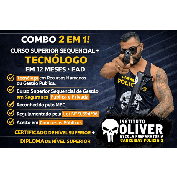 Combo Superior Sequencial + Curso Superior Tecnólogo EAD - Combo 2 em 1 - Instituto Óliver