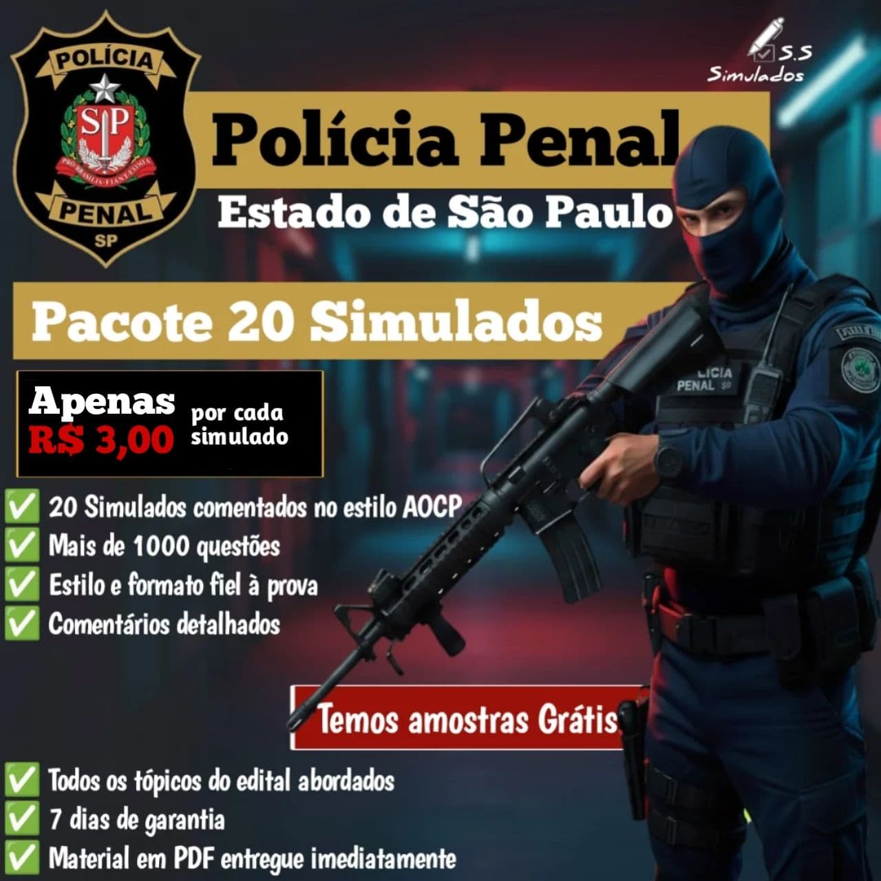 Pacotão 20 Simulados Polícia Penal SP