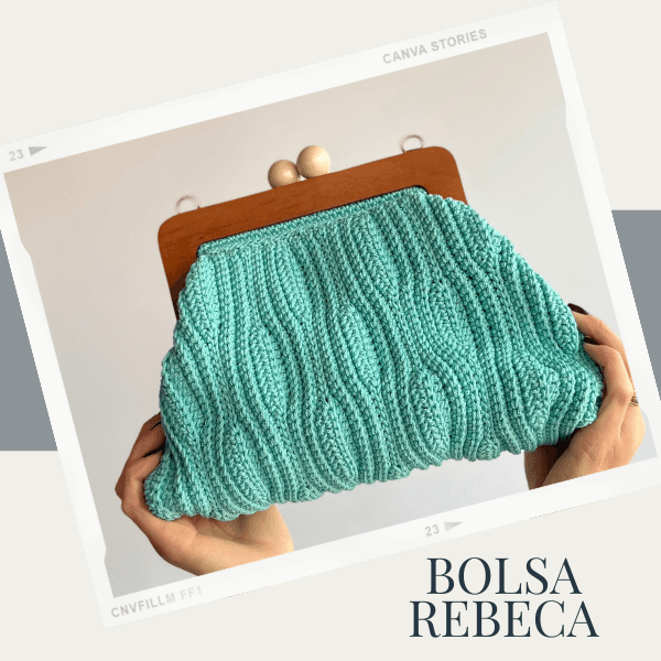 Bolsa Rebeca - Curso de Crochê (Fecho tubular + Fecho madeira)