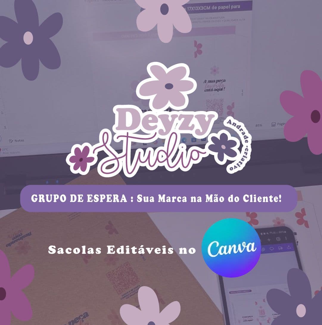 🎁 Curso Sacolas Editável no Canva: Sua Marca na Mão do Cliente por Deyzy Studio Criativo