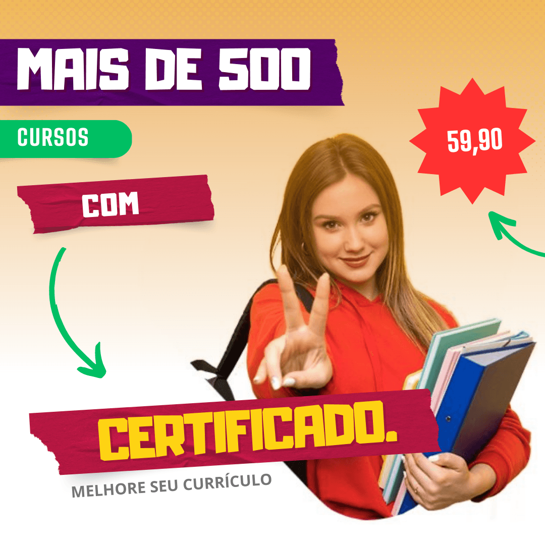 Mais de 500 cursos com certificação
