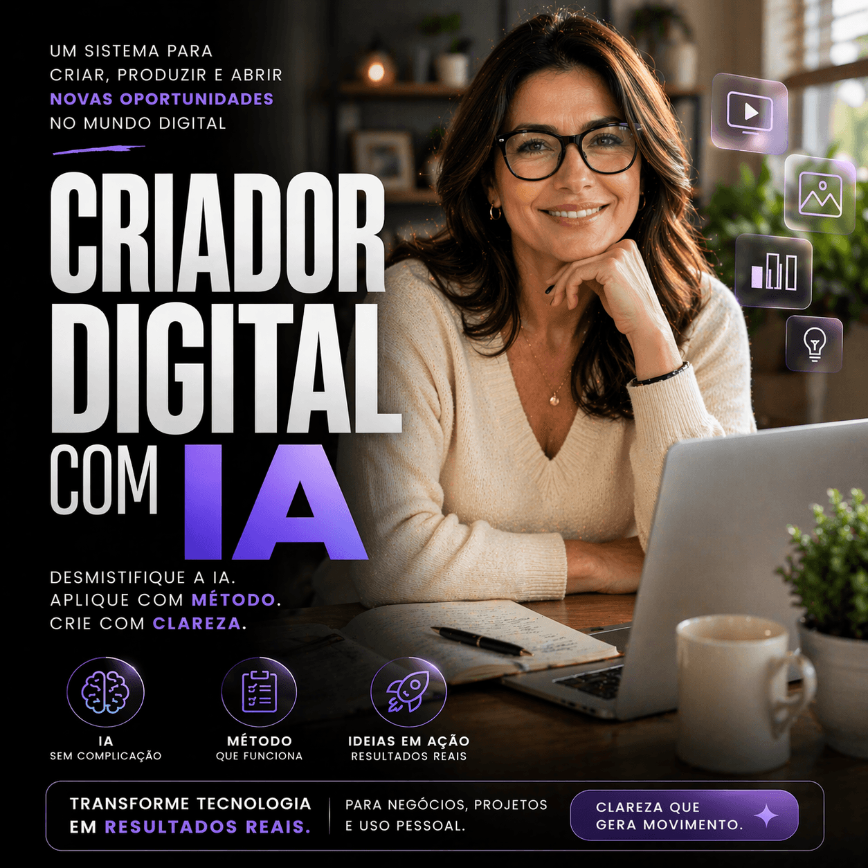 Sistema Criador Digital com IA: Um caminho claro para entender o novo mundo digital e aprender a criar usando qualquer inteligência artificial como ferramenta.