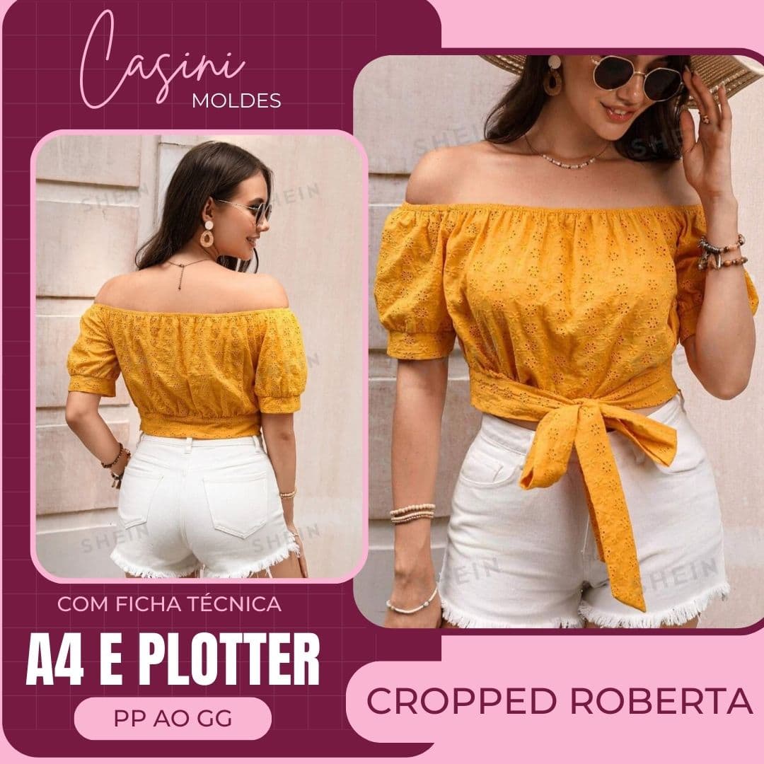 Cropped Roberta - Molde em PDF