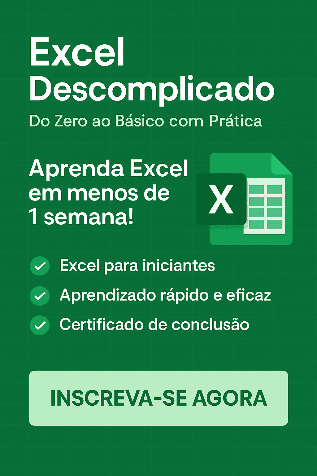 Excel Descomplicado - Do Zero ao Básico com Prática
