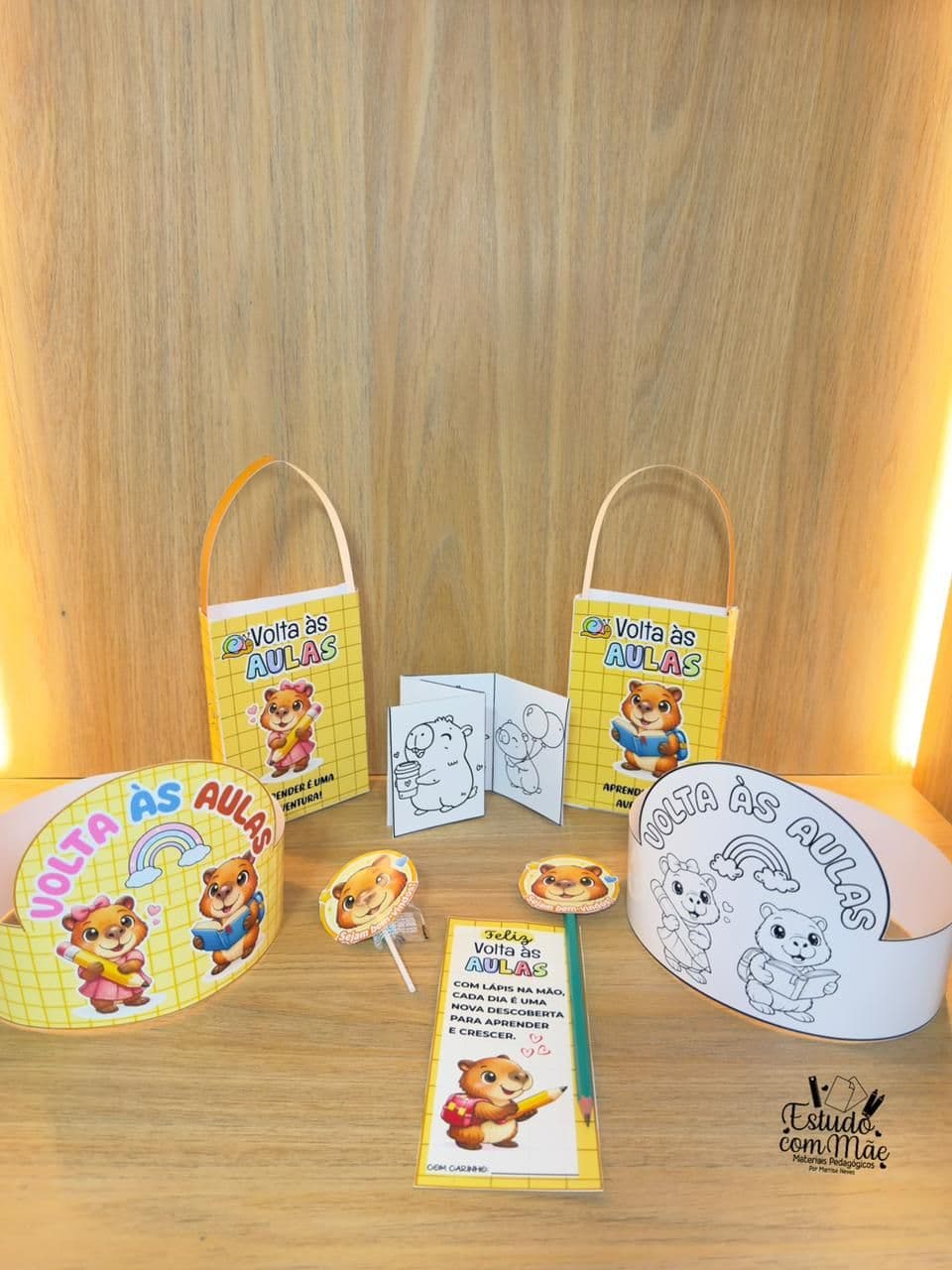 Mini Kit de lembrancinhas Volta às Aulas – Capivara