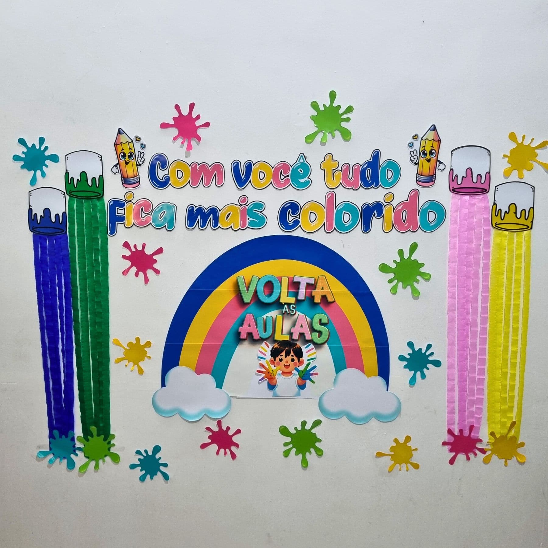 🎨Painel Volta às Aulas " Com você tudo fica mais colorido 🎨