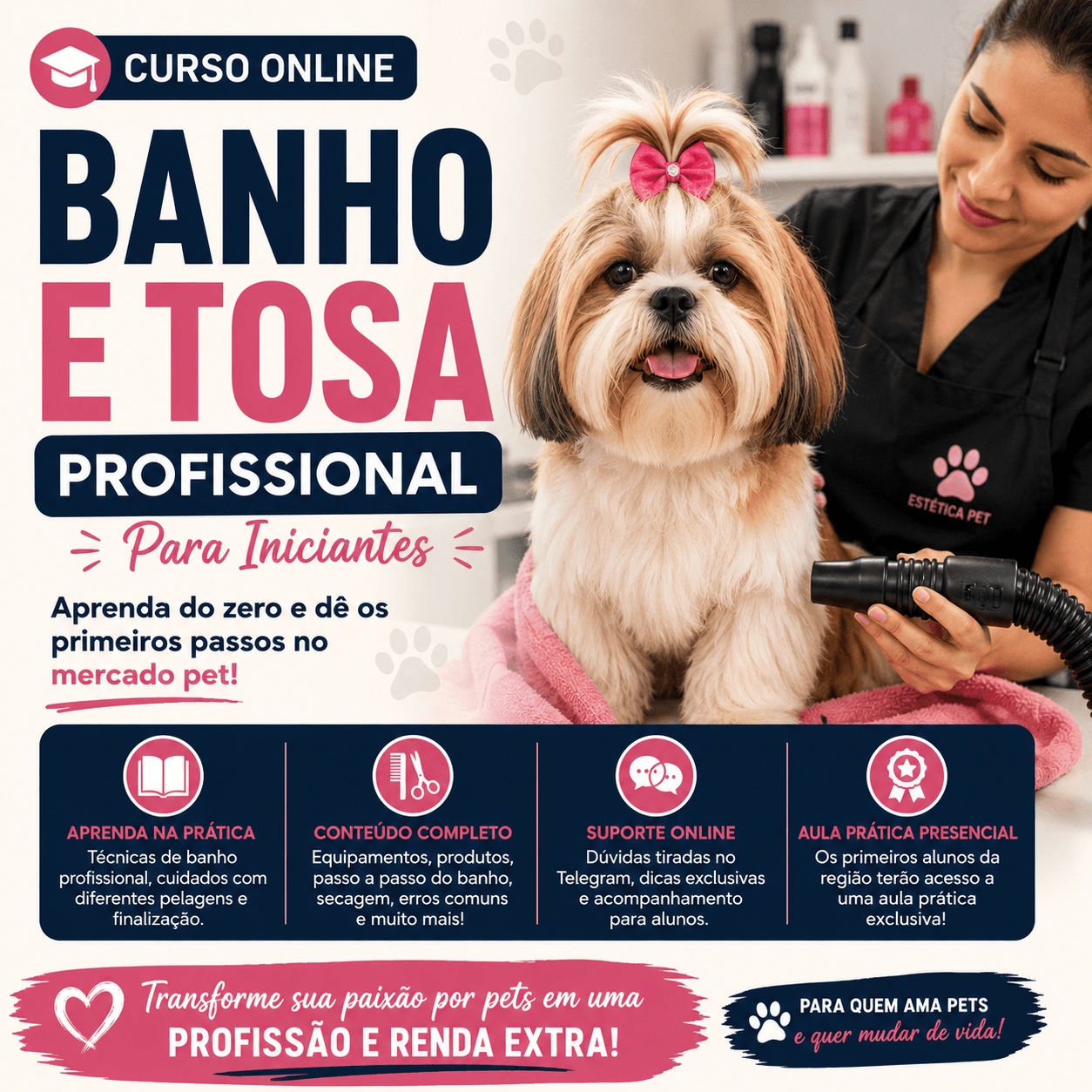 Curso Banho e Tosa Profissional Para Iniciantes