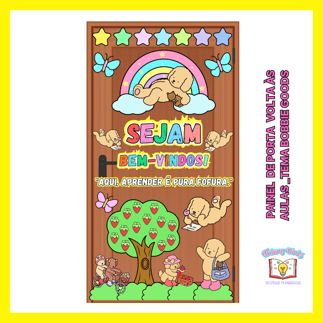 1⁰_Painel de porta volta às aulas _tema bobbie goods