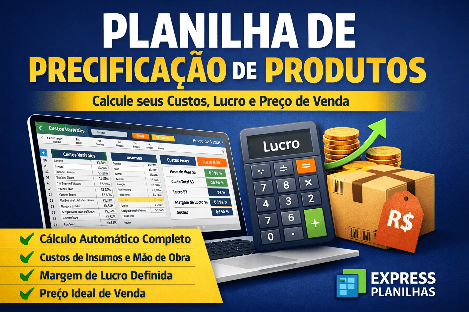 Planilha de PRECIFICAÇÃO de Produtos COMPLETA - Descubra o Preço Ideal e Pare de Vender no Prejuízo