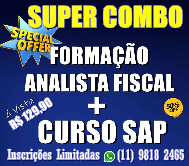 Combo Curso de Formação Analista Fiscal e Sistema SAP para iniciantes