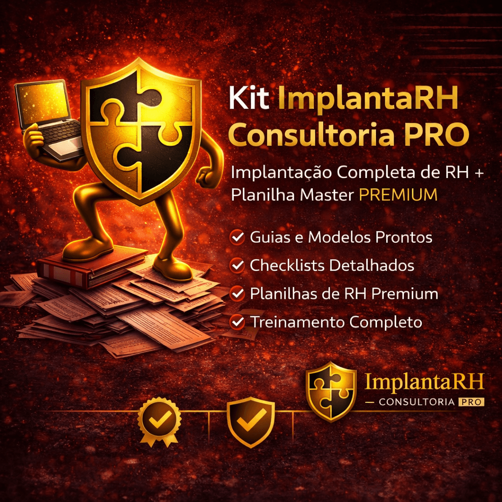 Kit ImplantaRH Consultoria | Implantação Básica Completa de RH + Planilha Master Premium