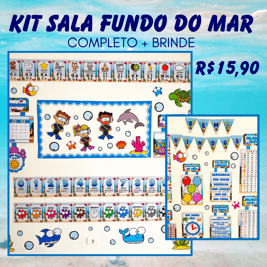 Kit Sala Fundo do Mar
