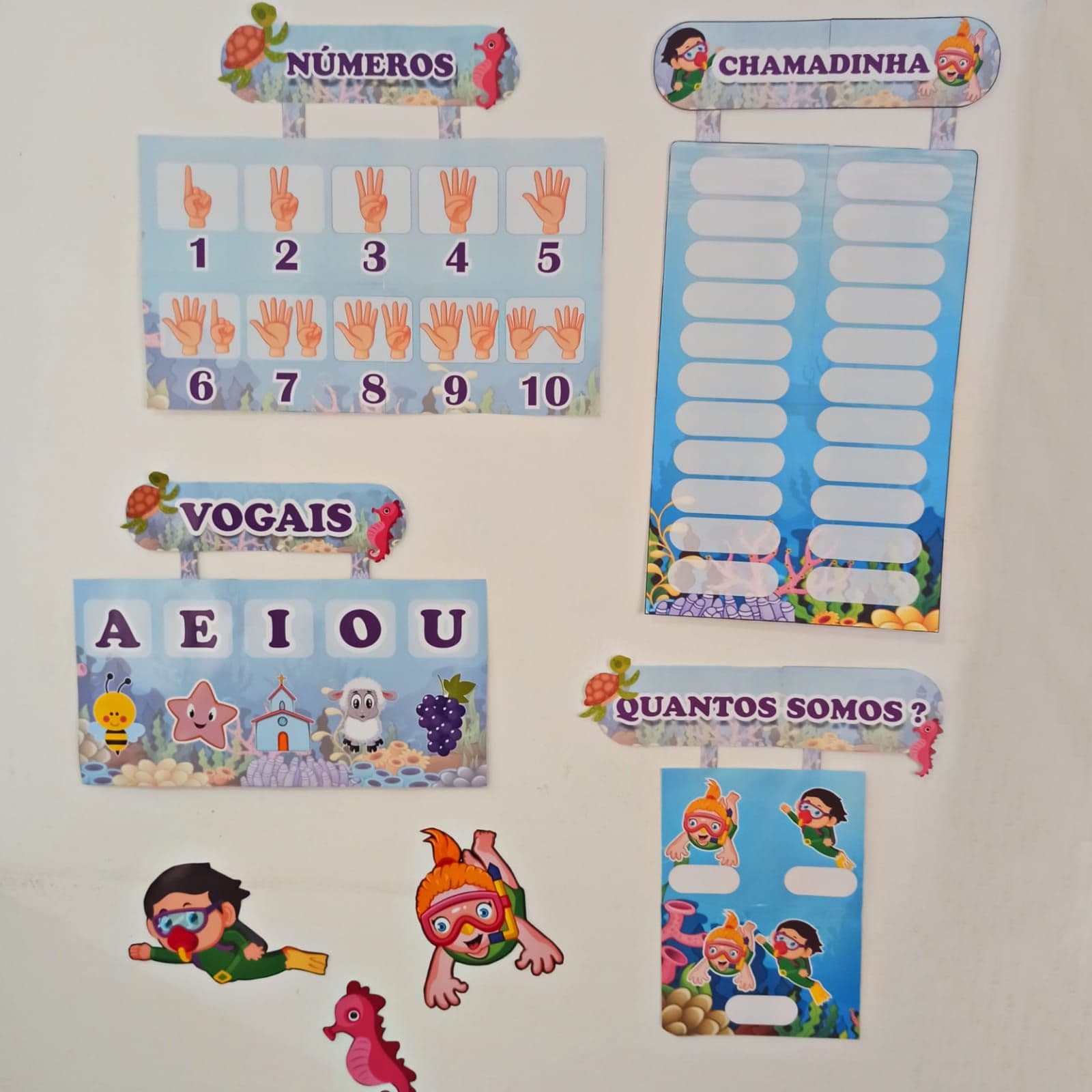 Pack sala de aula fundo do mar