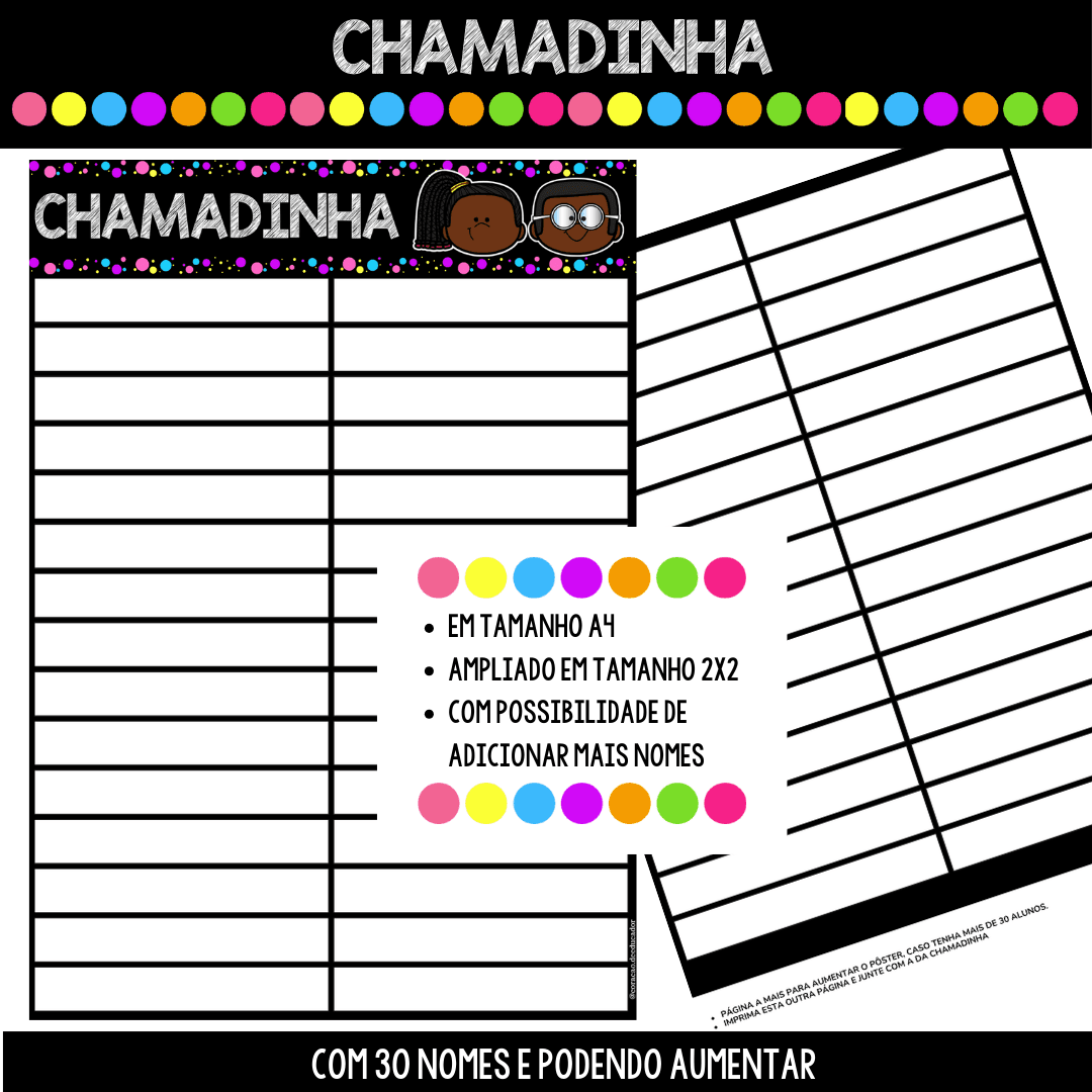 Chamadinha - Cores