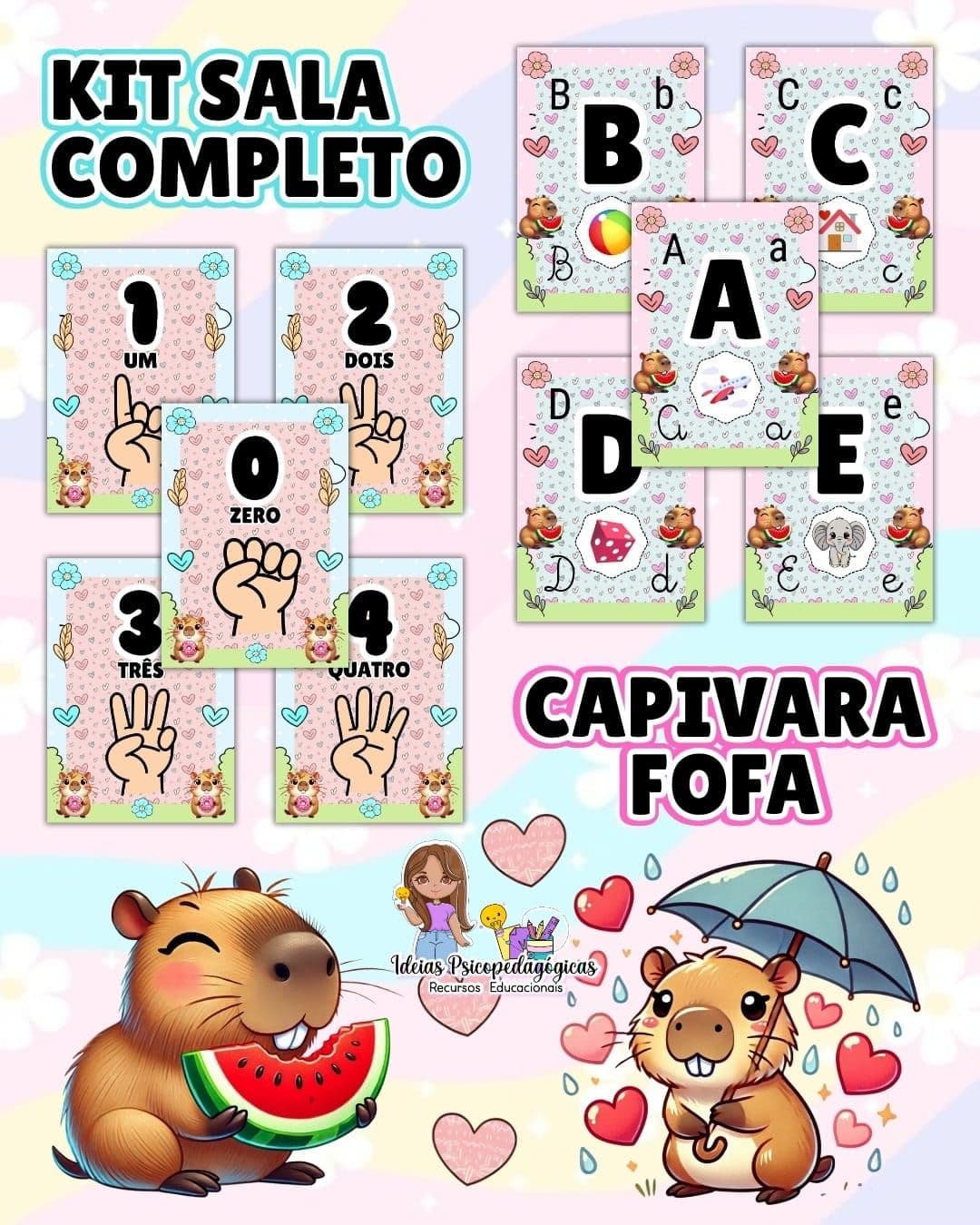 Kit sala de aula- Capivara fofa
