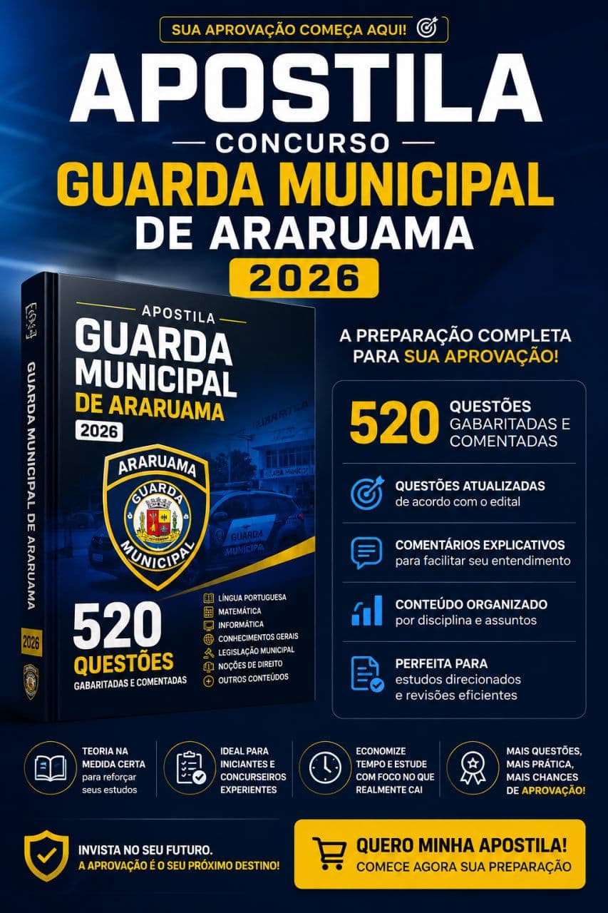 APOSTILA CONCURSO GUARDA MUNICIPAL ARARUAMA 2026