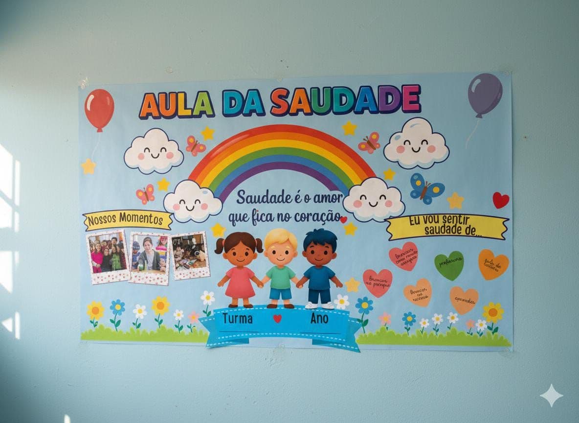 PAINEL E LEMBRANCINHAS “AULA DA SAUDADE”