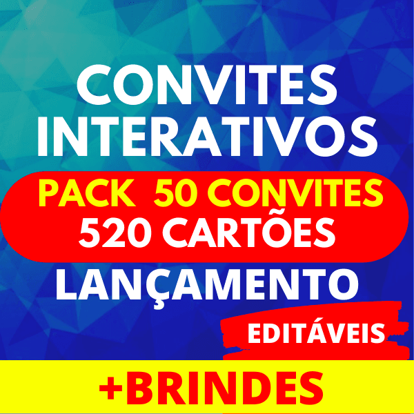 Pack com 520 Cartões E 50 Convites Interativos