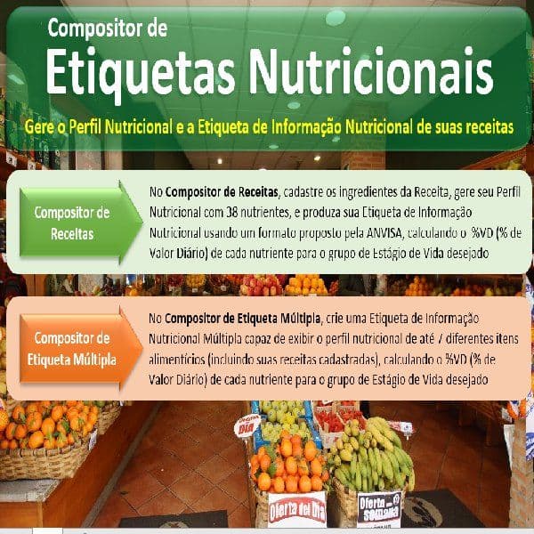 Curso e Aplicativo do Compositor de Etiquetas Nutricionais - Download, instalação e curso completo