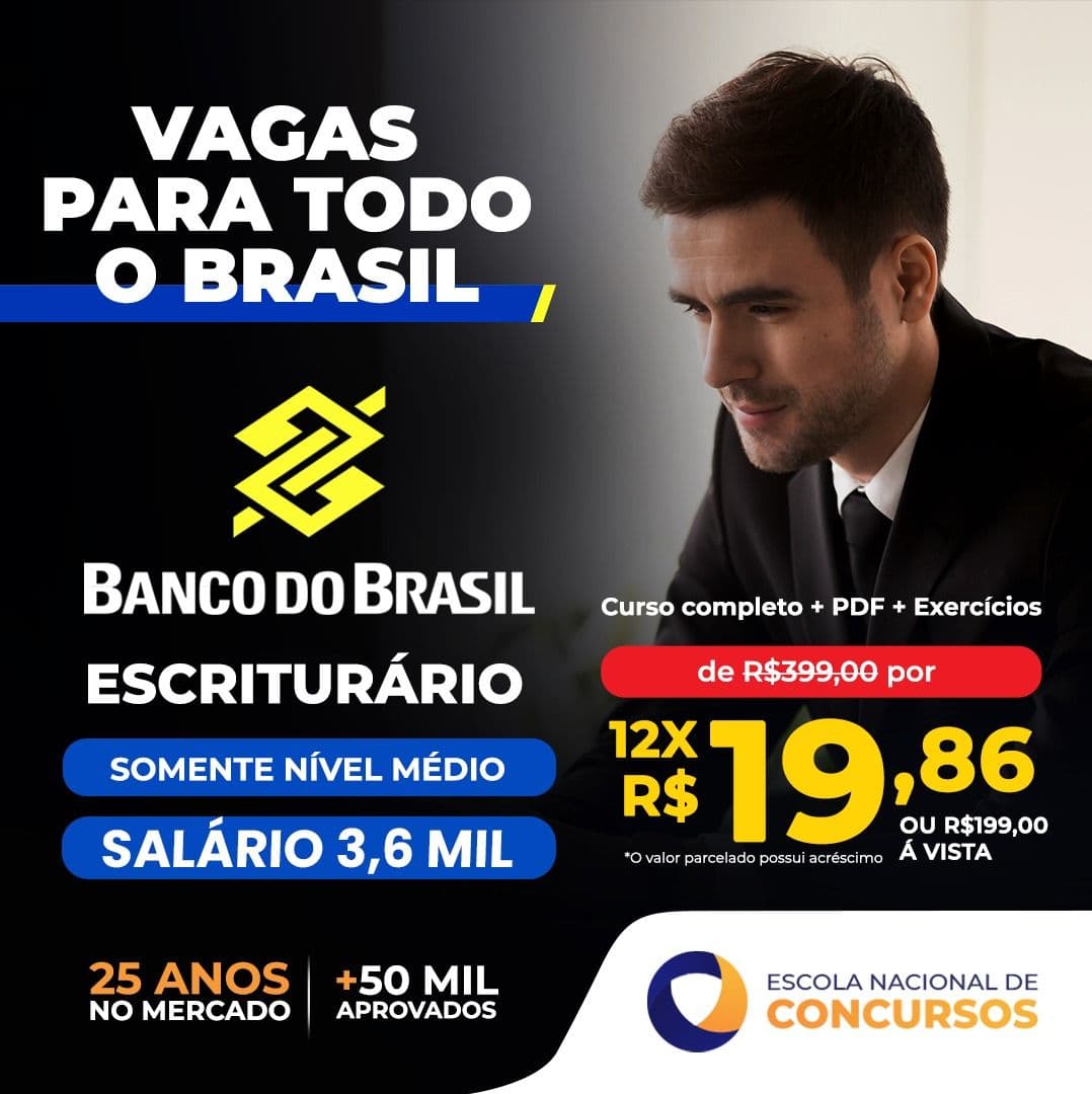 BB (Banco do Brasil) Completo - Escriturário/Agente Comercial