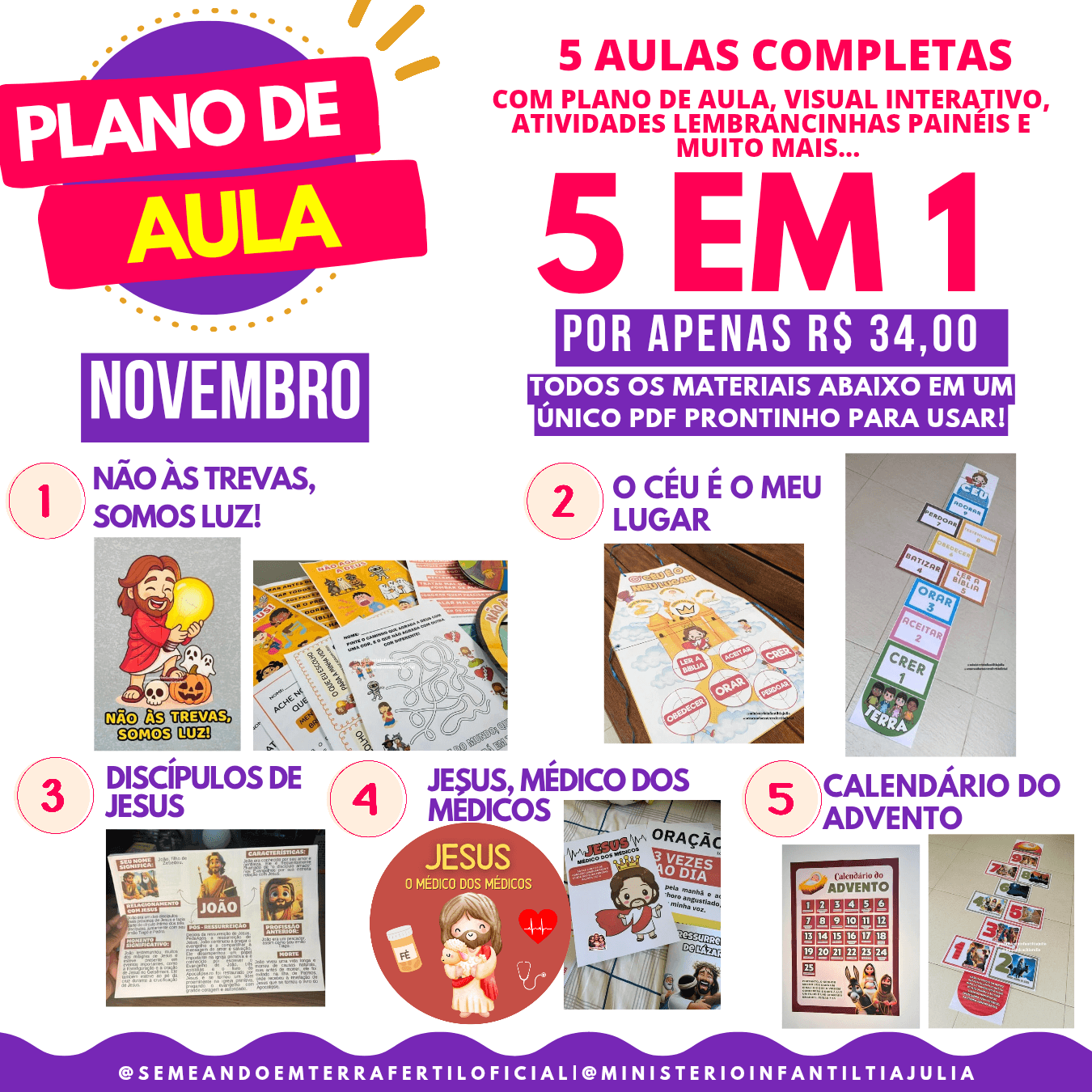 PLANO DE AULA NOVEMBRO – 5 EM 1! 🌟✨