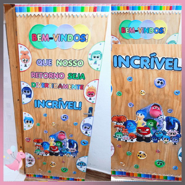 VOLTA ÀS AULAS -PAINEL PARA PORTA-DIVERTIDAMENTE