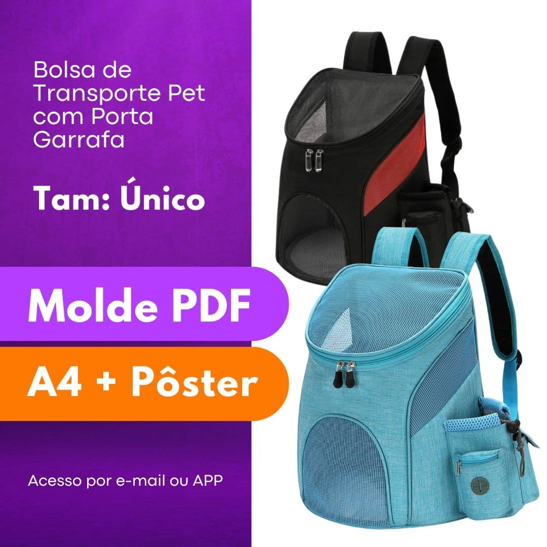 MOLDE BOLSA DE TRANSPORTE PET COM PORTA GARAFA