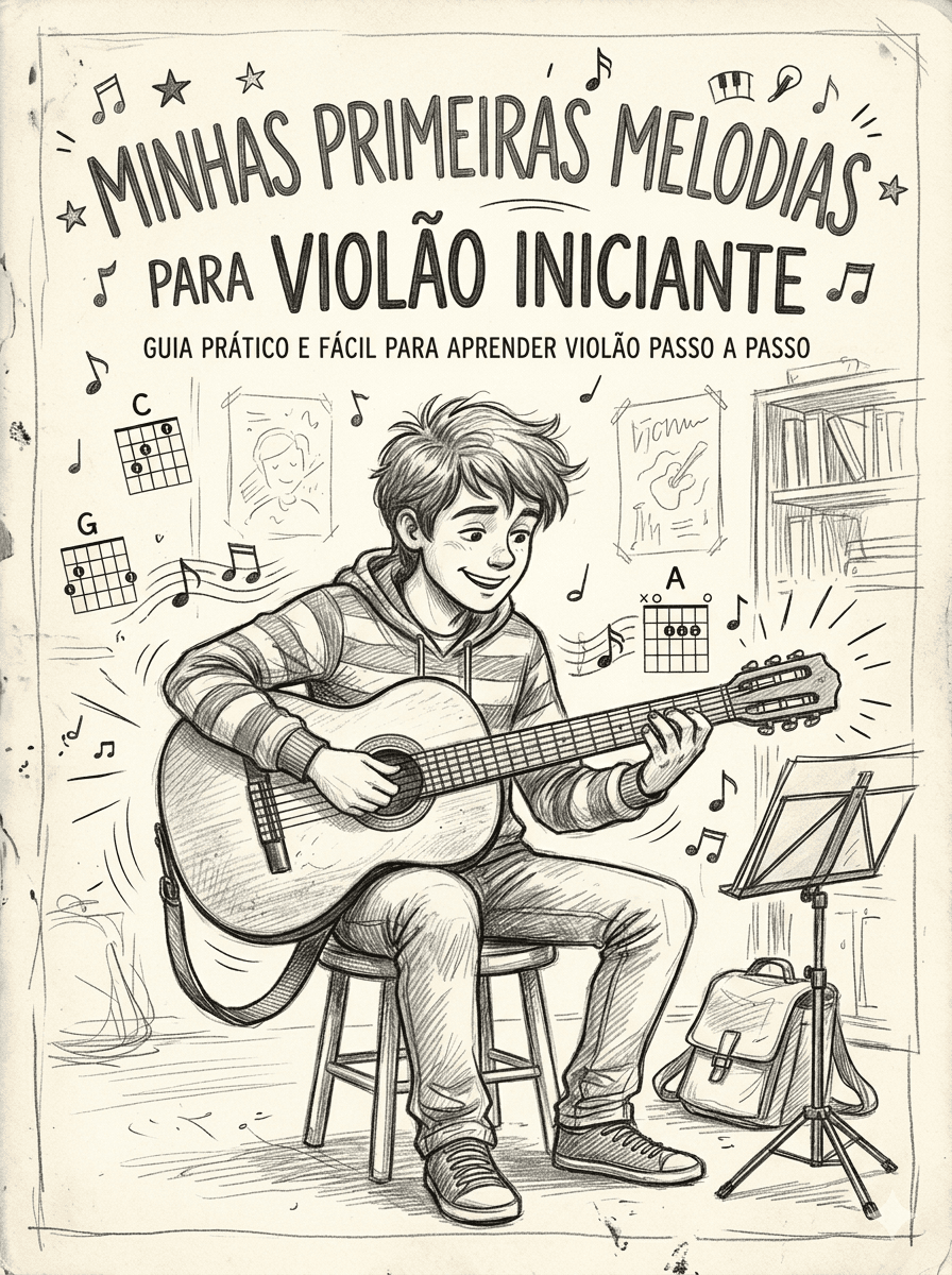 Minhas primeiras melodias no violão guitarra