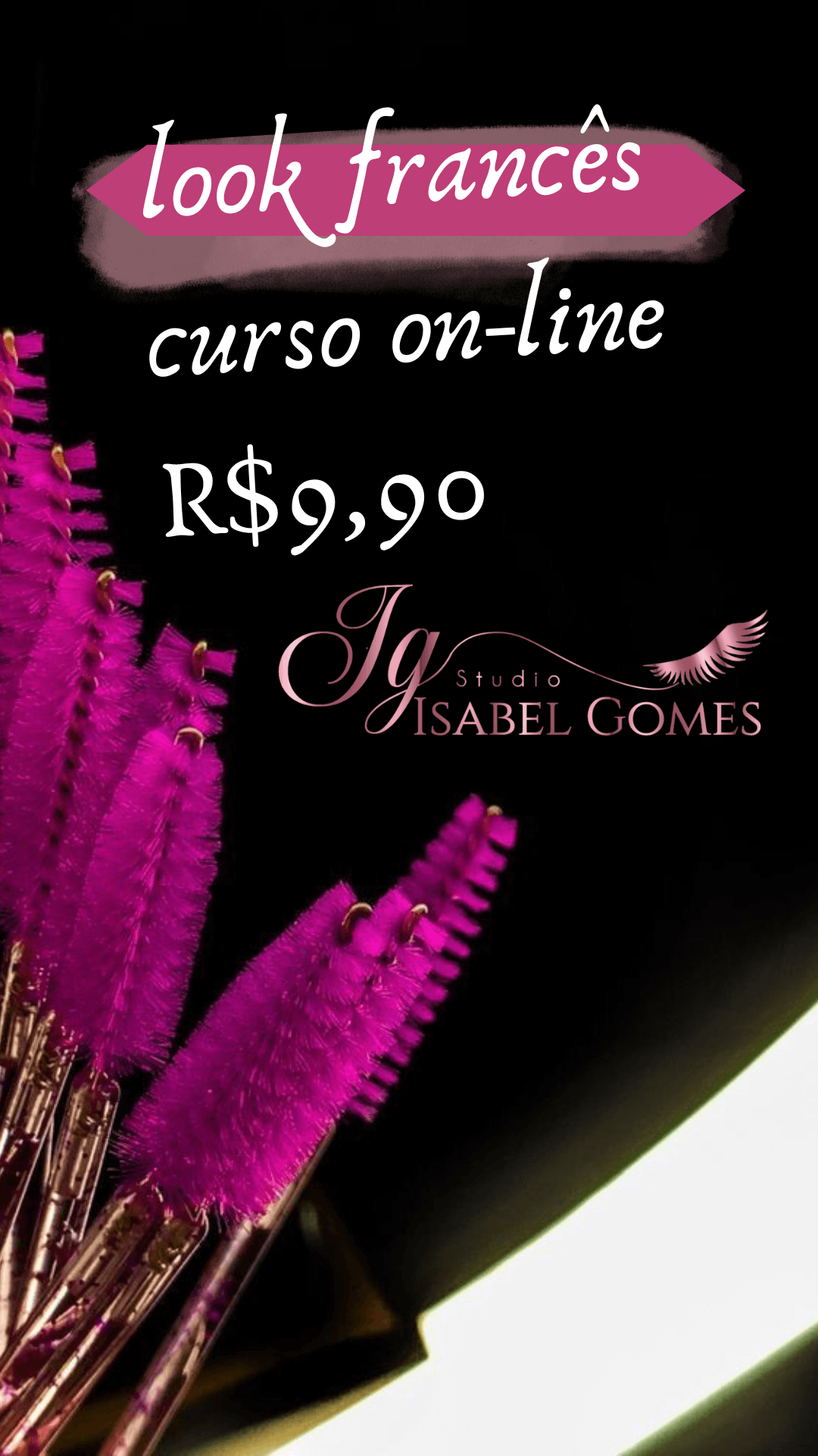 Curso on-line cílios postiços look francês