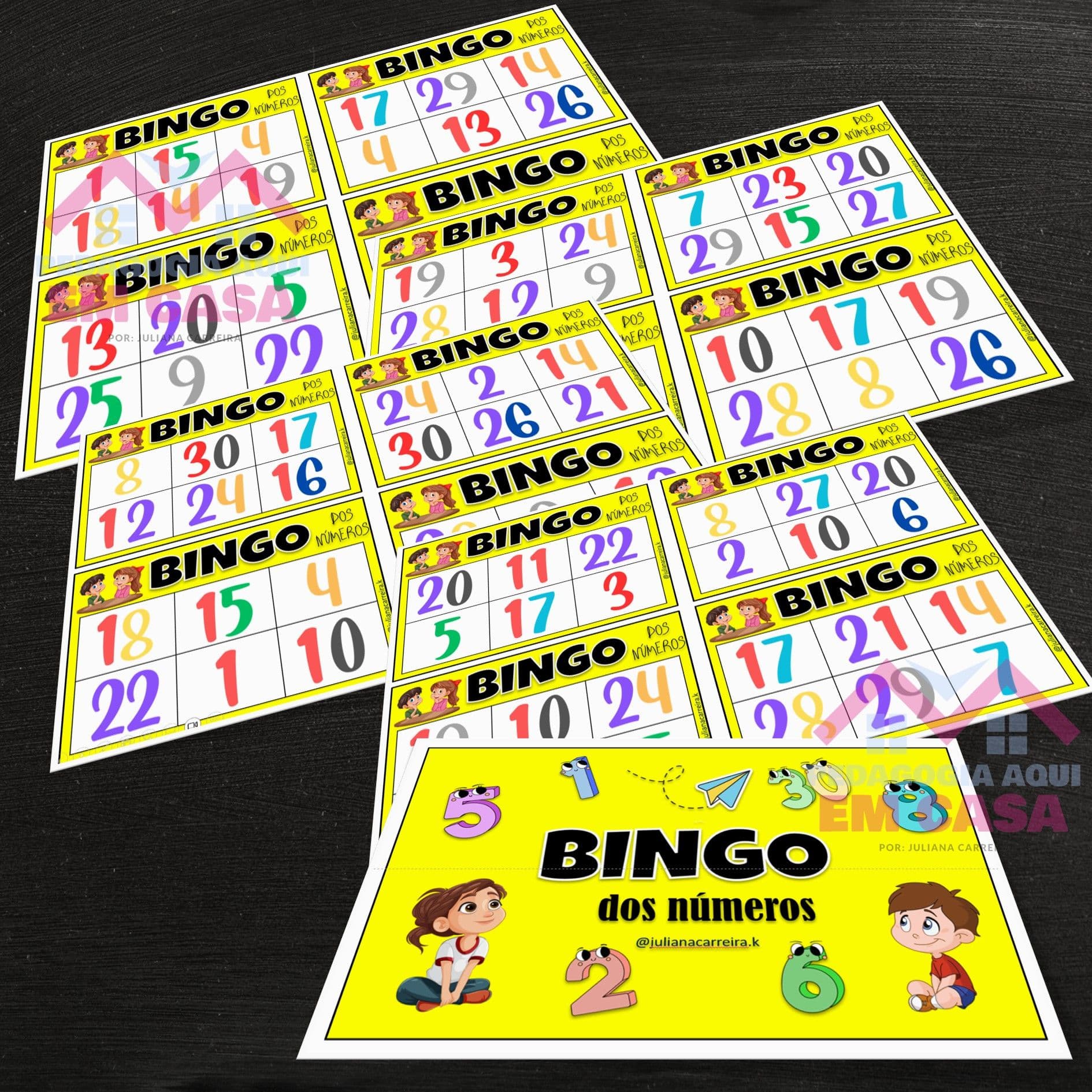 Bingo dos Números do 1 ao 30
