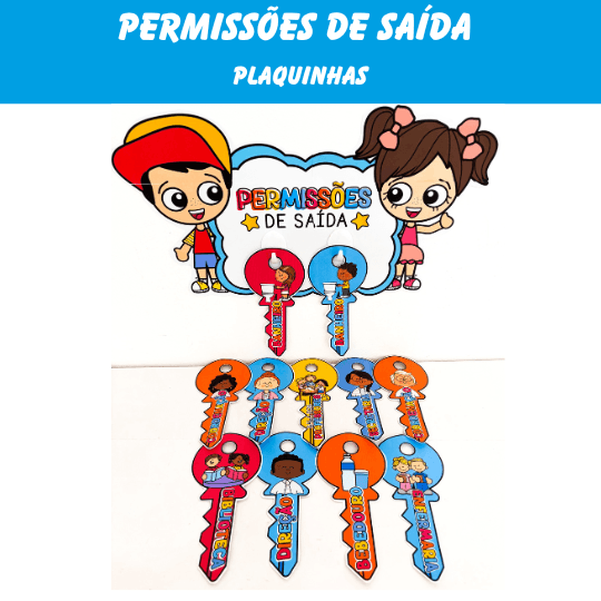 Permissões de Saída - Plaquinha Banheiro, água...
