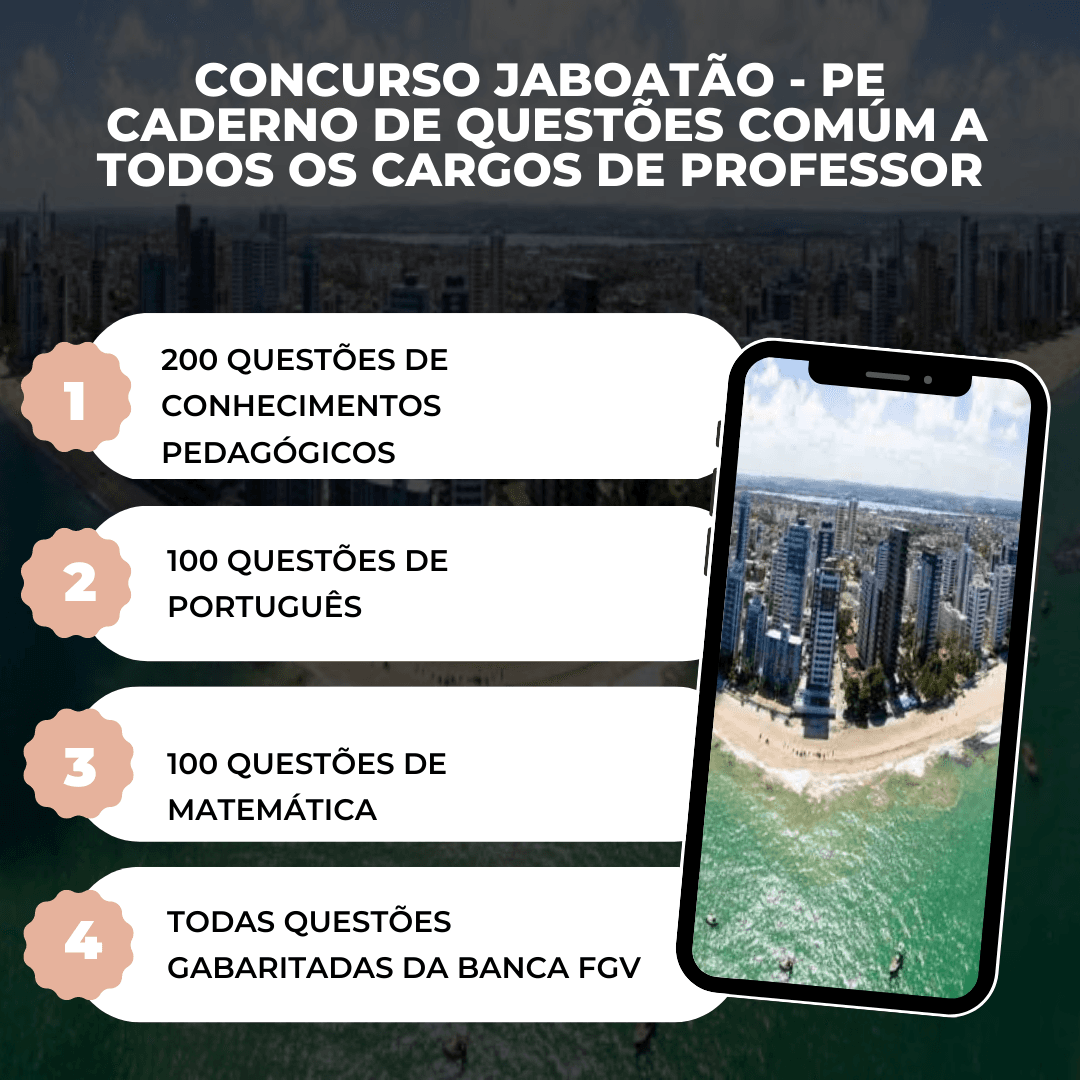 APOSTILA DE 400 QUESTÕES GABARITADAS FGV PARA O CONCURSO DE JABOATÃO DOS GUARARAPES - PE